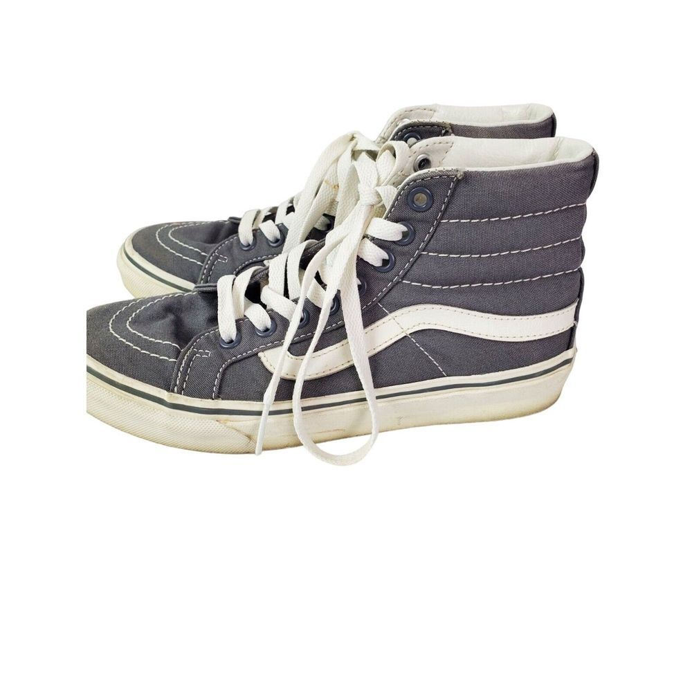 Vans Sk8 Hi Womens Size 5.5 Mens‎ 4 Gray High Top Canvas Skate Shoes GUC